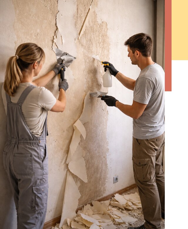 Снятие старых обоев в Мытищах от 5331 руб. под ключ недорого | ОТДЕЛОЧНИК-Мтщ