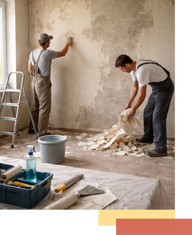 Снятие старых обоев в Мытищах быстро и качественно