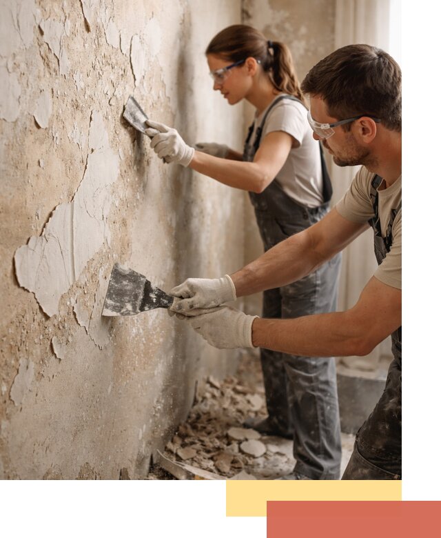 Снятие старой шпаклевки и подготовка поверхностей в Мытищах