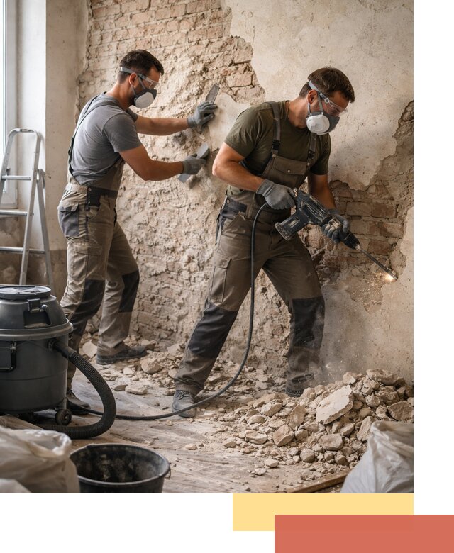 Демонтаж штукатурки со стен в Мытищах быстро и аккуратно