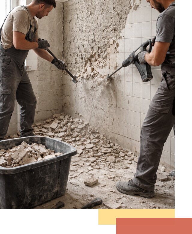 Демонтаж плитки со стен в Мытищах быстро и аккуратно