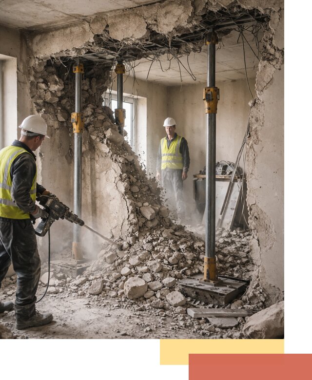 Снос несущих стен в Мытищах с гарантией безопасности и качества