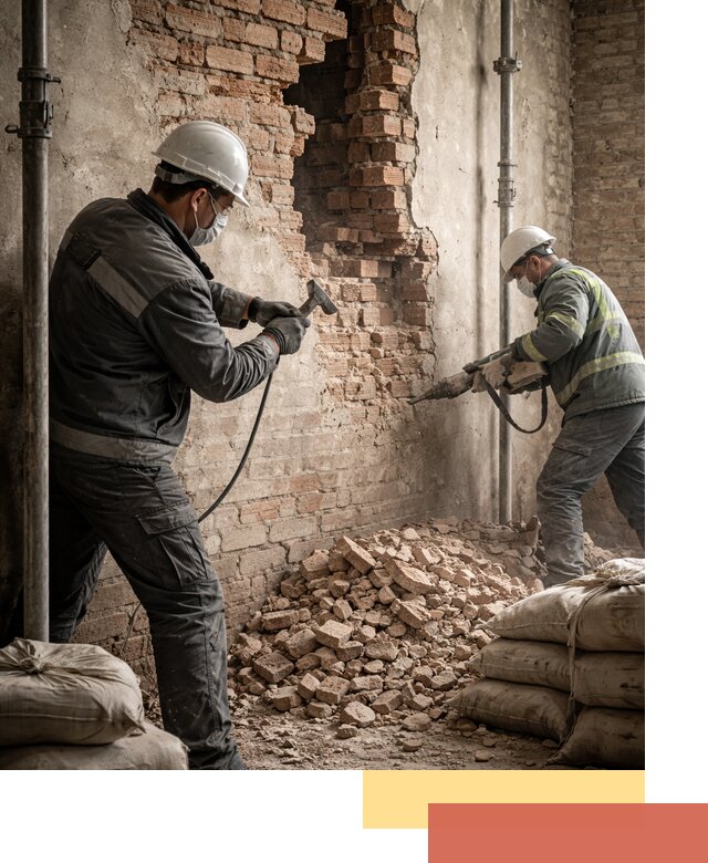 Демонтаж кирпичных стен в Мытищах быстро и безопасно