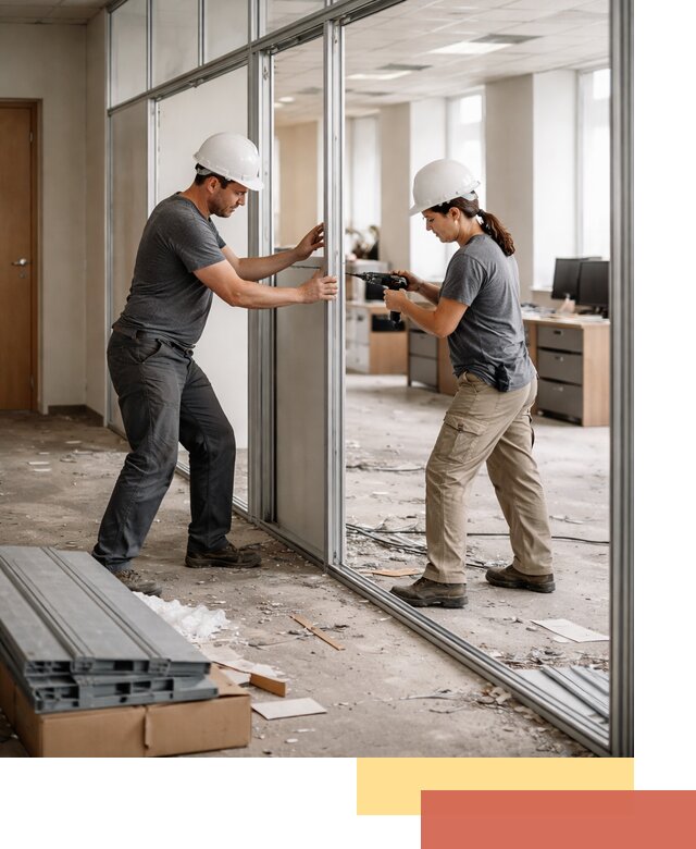 Демонтаж алюминиевых перегородок в Мытищах быстро и аккуратно