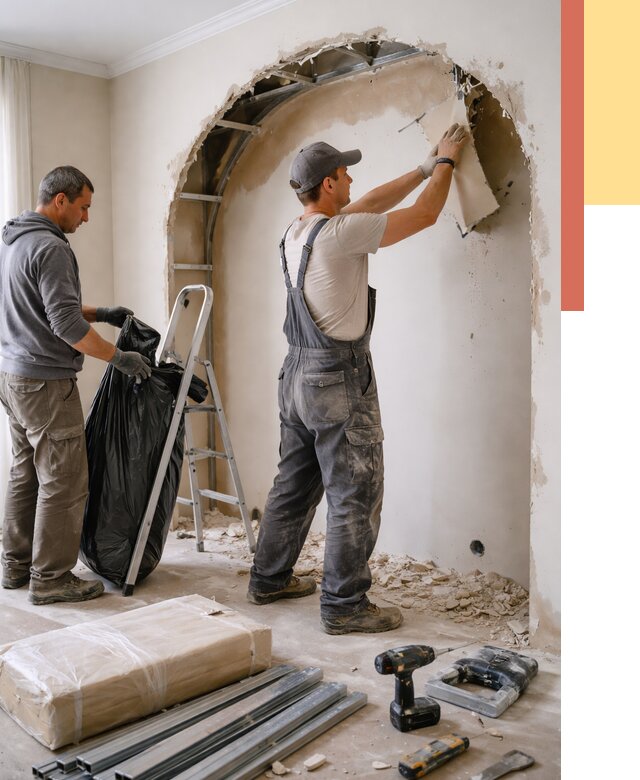 Демонтаж арки из гипсокартона в Мытищах от 3554 руб. — услуги под ключ | ОТДЕЛОЧНИК-Мтщ