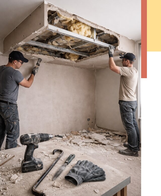 Демонтаж короба из гипсокартона в Мытищах от 1544 руб. — быстро и недорого | ОТДЕЛОЧНИК-Мтщ