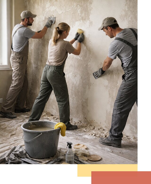 Очистка стен от клея и грунтовки в Мытищах качественно и быстро