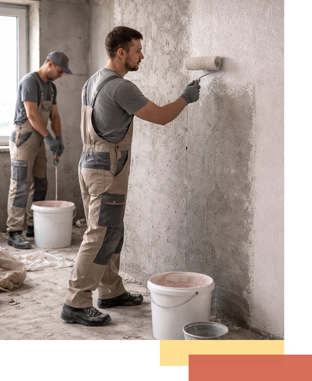 Нанесение бетоноконтакта на стены в Мытищах для последующей отделки