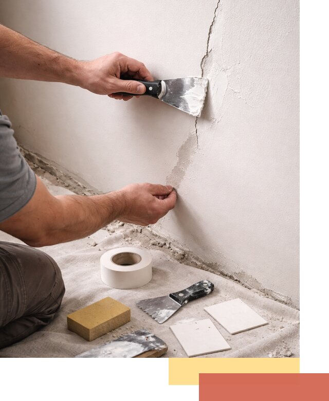 Заделка трещин и сколов в стенах и потолках в Мытищах