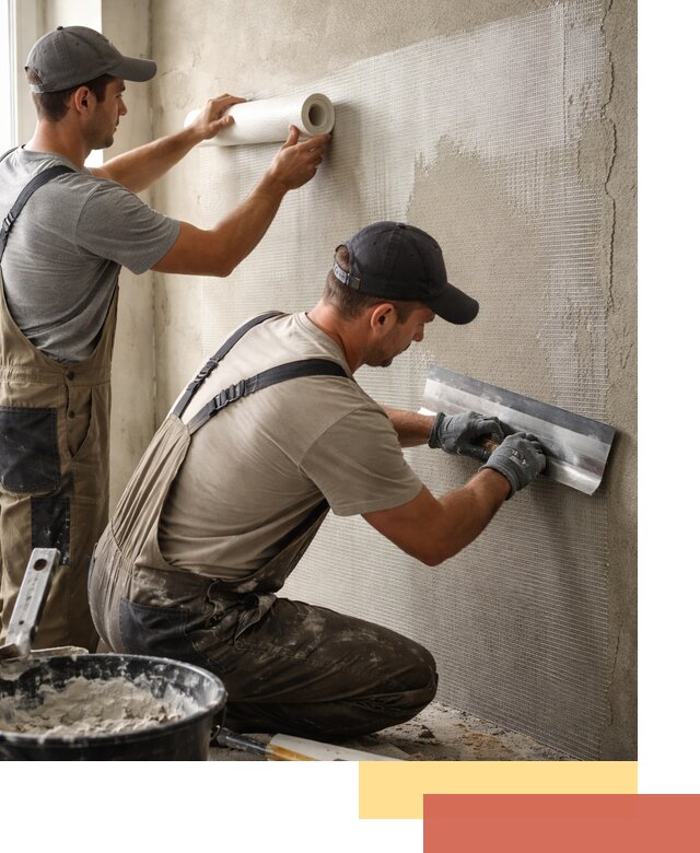 Армирование стен стеклосеткой в Мытищах для прочной отделки