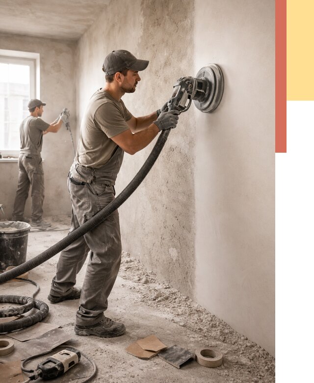 Шлифовка стен в Мытищах от 1219 руб/м2 — быстро и недорого | ОТДЕЛОЧНИК-Мтщ