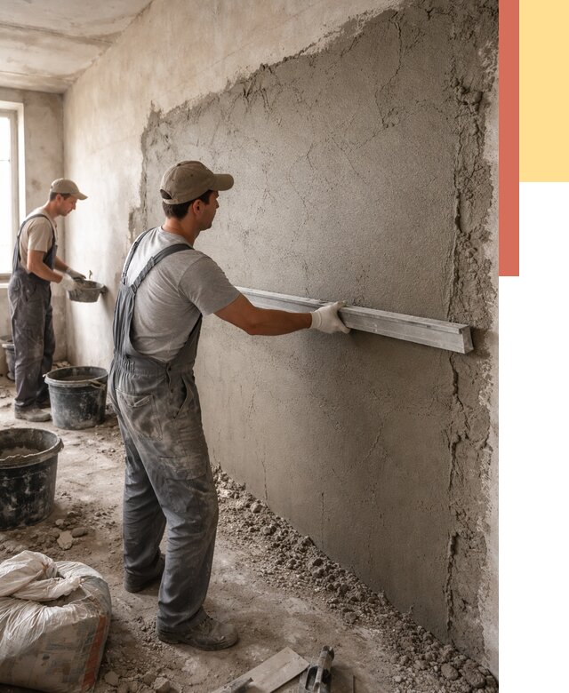 Цементная штукатурка стен в Мытищах от 4570 руб/м2 — быстро и недорого | ОТДЕЛОЧНИК-Мтщ