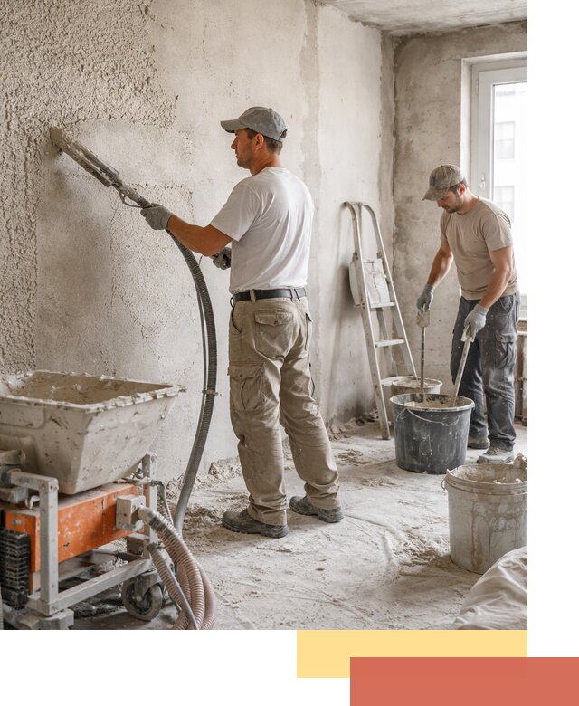 Машинная штукатурка стен в Мытищах — быстро и качественно