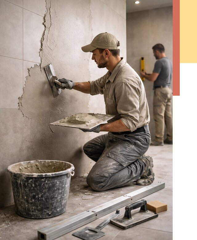 Штукатурка стен в ванной в Мытищах от 4570 руб./м² — выравнивание под ключ | ОТДЕЛОЧНИК-Мтщ