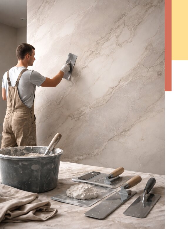 Декоративная штукатурка под мрамор в Мытищах от 2843 руб./м² — быстро и недорого | ОТДЕЛОЧНИК-Мтщ