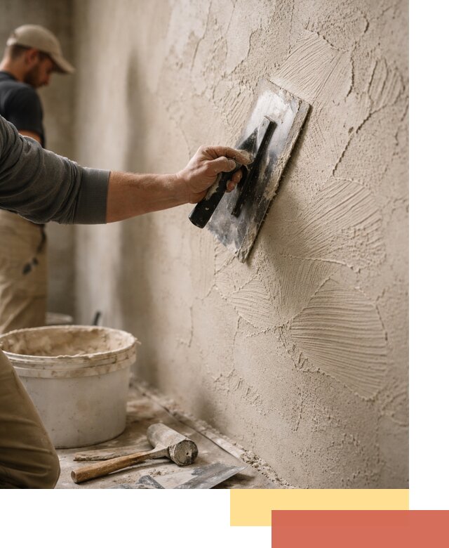 Фактурная штукатурка стен в Мытищах — монтаж, отделка, реставрация