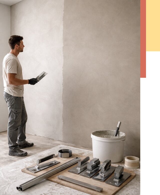 Нанесение микроцемента на стены в Мытищах от 3250 руб./м2 под ключ | ОТДЕЛОЧНИК-Мтщ