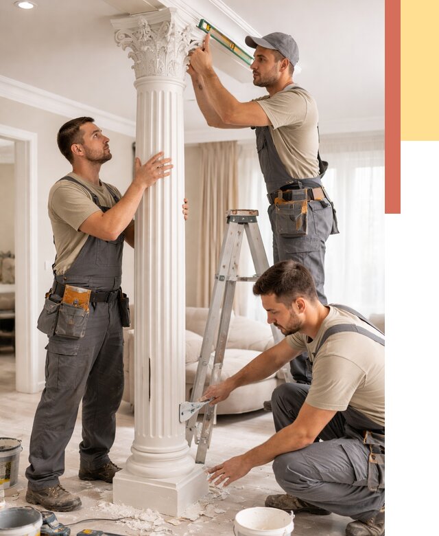 Установка декоративных колонн в Мытищах от 12186 руб. под ключ | ОТДЕЛОЧНИК-Мтщ