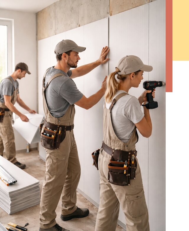 Монтаж ПВХ панелей на стены в Мытищах от 457 руб/м2 — быстро и недорого | ОТДЕЛОЧНИК-Мтщ