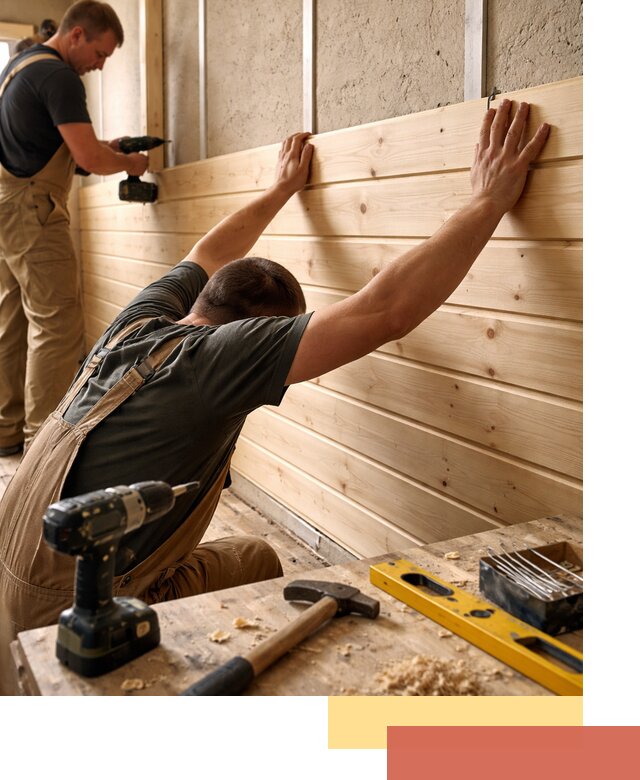 Монтаж деревянной вагонки на стены в Мытищах быстро и качественно