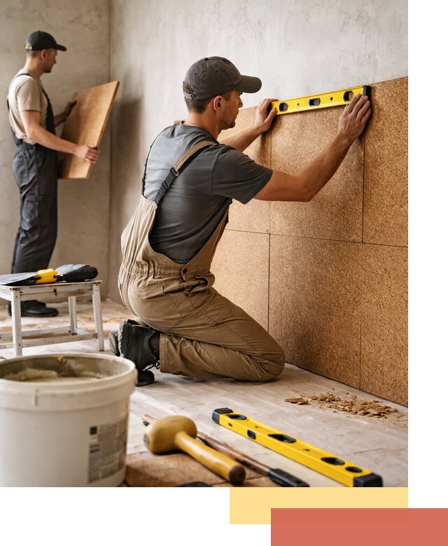 Монтаж пробковых панелей на стены в Мытищах быстро и качественно