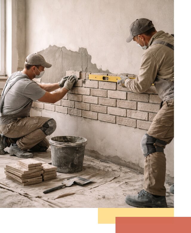 Монтаж декоративного кирпича профессионально в Мытищах