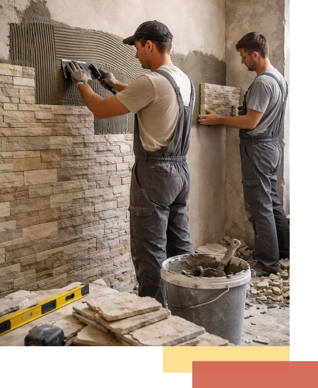 Монтаж искусственного камня в Мытищах — облицовка стен и фасадов