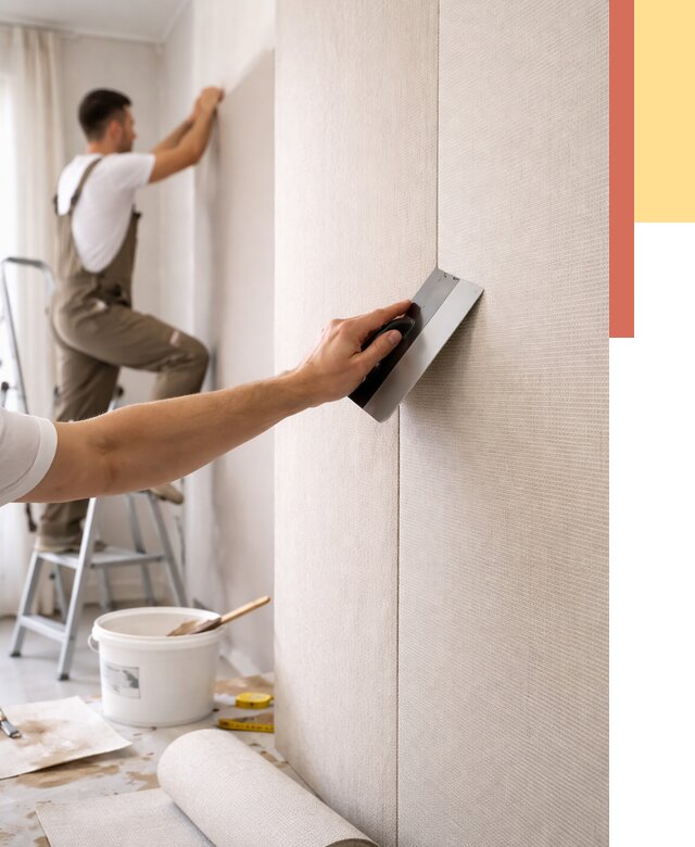 Поклейка текстильных обоев в Мытищах от 4570 руб. под ключ | ОТДЕЛОЧНИК-Мтщ