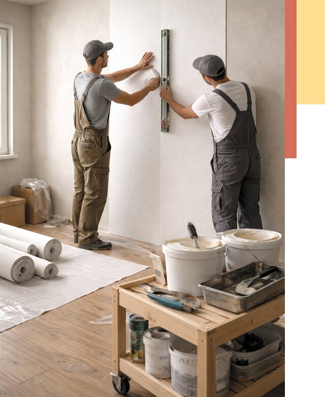 Поклейка стеклообоев в Мытищах от 6601 руб. за м2 — быстро и недорого | ОТДЕЛОЧНИК-Мтщ