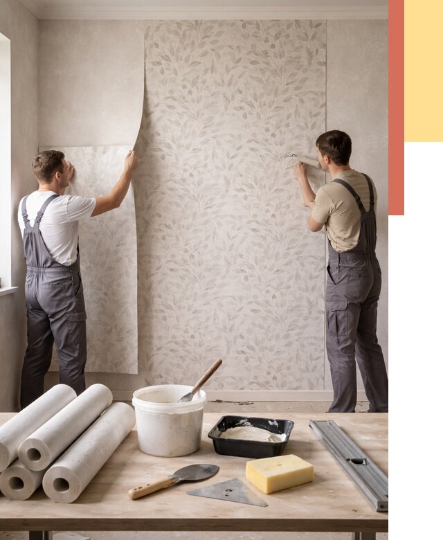 Поклейка обоев с подбором рисунка в Мытищах от 3554 руб. | ОТДЕЛОЧНИК-Мтщ - быстро и недорого