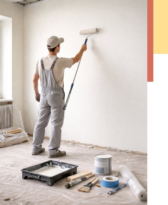 Покраска стен водоэмульсионной краской в Мытищах от 457 руб. за м² | ОТДЕЛОЧНИК-Мтщ