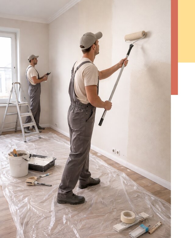 Покраска стен акриловой краской в Мытищах от 3554 руб./м² — быстро и недорого | ОТДЕЛОЧНИК-Мтщ