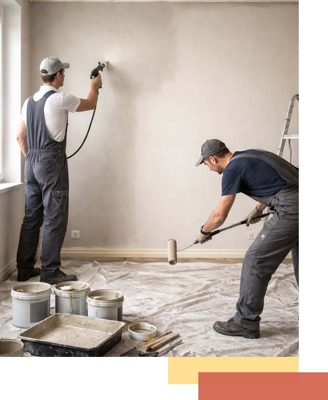 Покраска стен моющейся краской и защита поверхностей в Мытищах