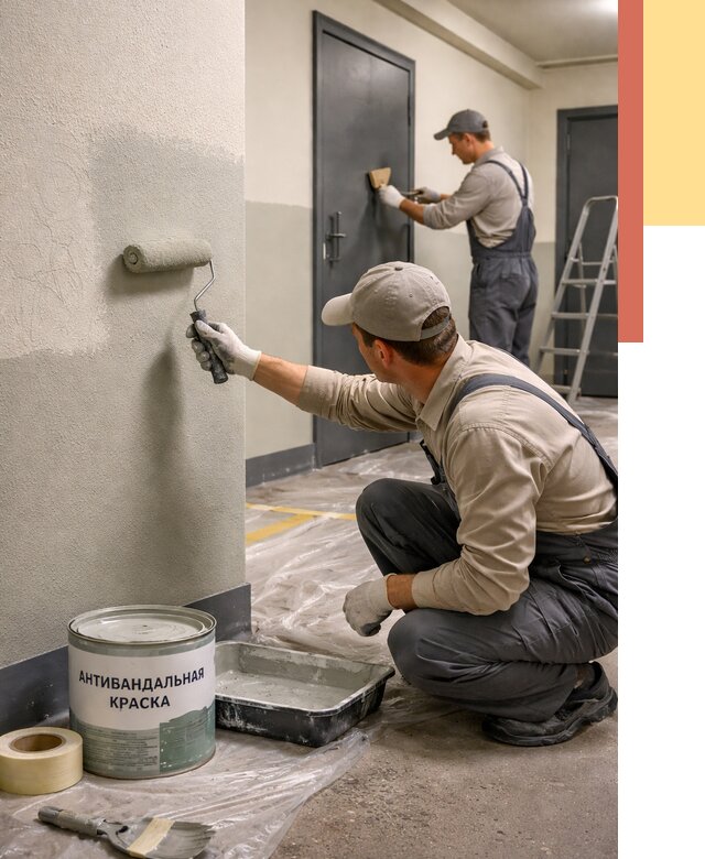 Покраска стен антивандальной краской в Мытищах от 4570 руб./м² под ключ | ОТДЕЛОЧНИК-Мтщ