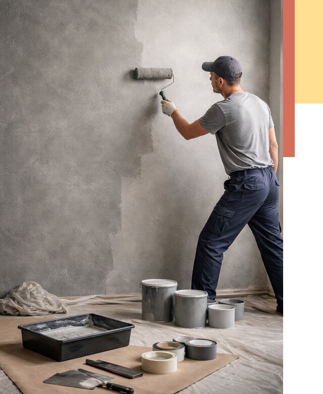 Покраска стен под бетон в Мытищах от 660 руб. за м2 — быстро и недорого | ОТДЕЛОЧНИК-Мтщ