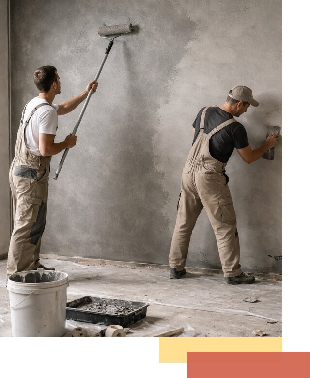 Покраска стен под бетон в Мытищах профессионально и недорого