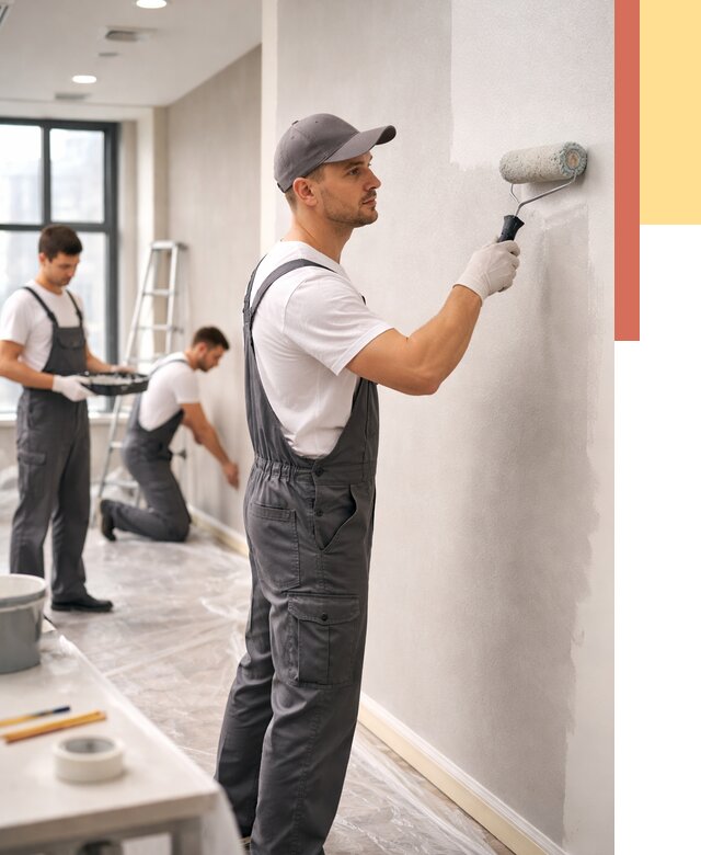 Покраска стен в офисе в Мытищах от 8632 руб. — быстро и недорого | ОТДЕЛОЧНИК-Мтщ