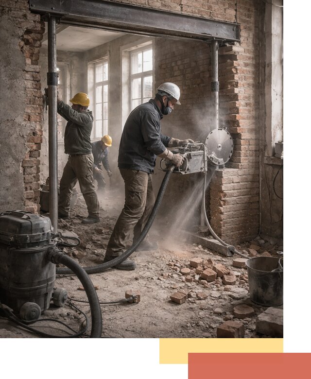 Прорезка проема в стене под дверной или оконный проем в Мытищах