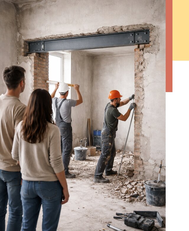 Усиление проема в стене в Мытищах от 9647 руб. — усиление дверного проема металлоконструкцией | ОТДЕЛОЧНИК-Мтщ