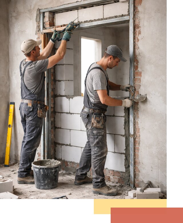 Закладка дверного проема под ключ в Мытищах: демонтаж, монтаж, отделка