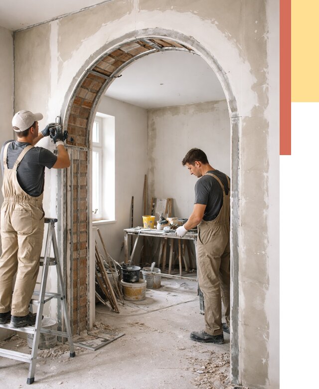 Устройство арочного проема в Мытищах от 9647 руб. под ключ — быстро и недорого | ОТДЕЛОЧНИК-Мтщ