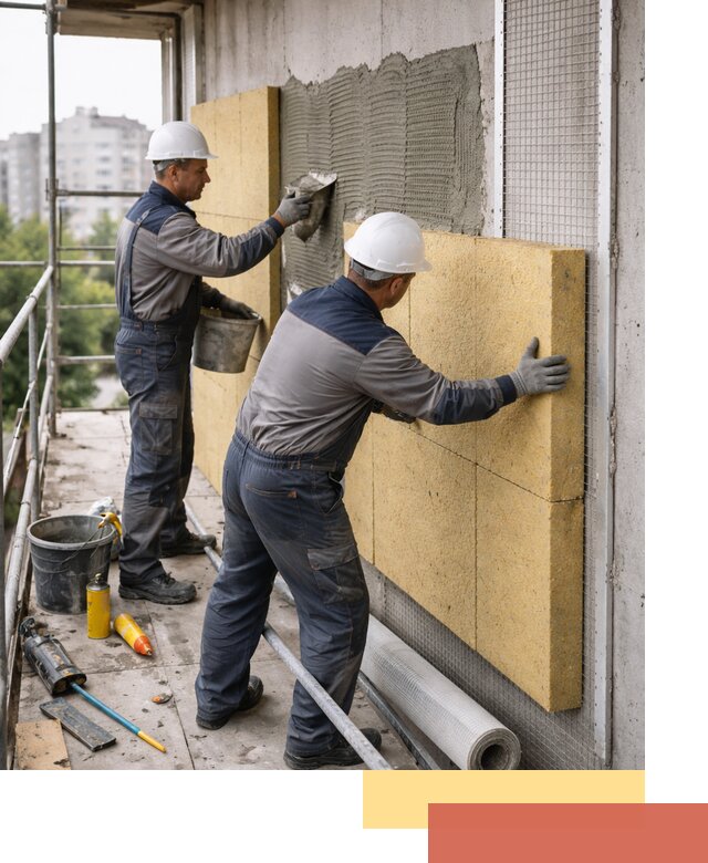 Утепление стен зданий и домов в Мытищах качественно и надежно