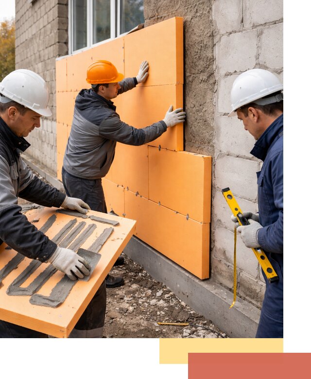 Утепление фасада пеноплексом под ключ в Мытищах