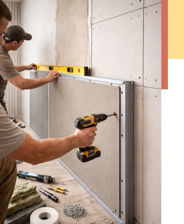 Шумоизоляция стен панелями ЗИПС в Мытищах от 2234 руб./м² под ключ | ОТДЕЛОЧНИК-Мтщ