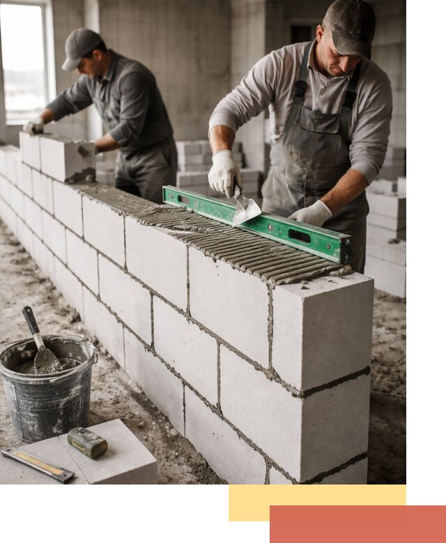 Кладка перегородок из газобетона в Мытищах быстро и качественно