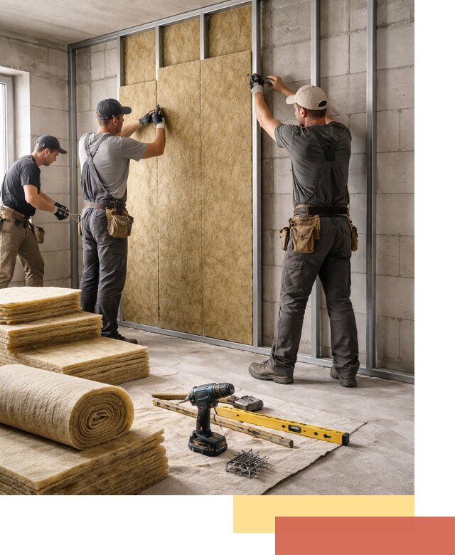 Шумоизоляция перегородок из блоков в Мытищах — монтаж и защита шумоизоляцией