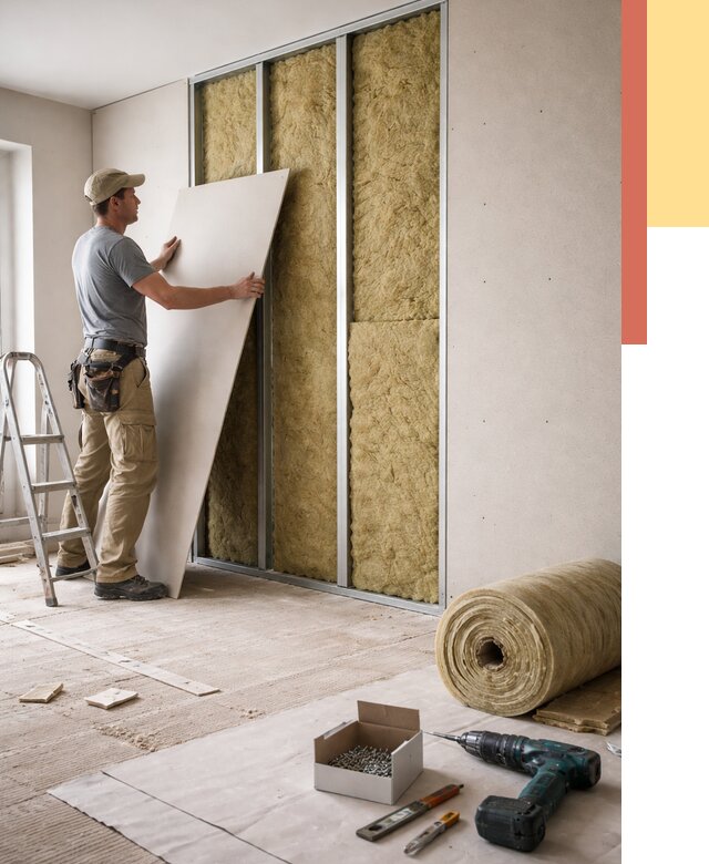 Перегородка из гипсокартона с шумоизоляцией в Мытищах от 3168 руб. | ОТДЕЛОЧНИК-Мтщ