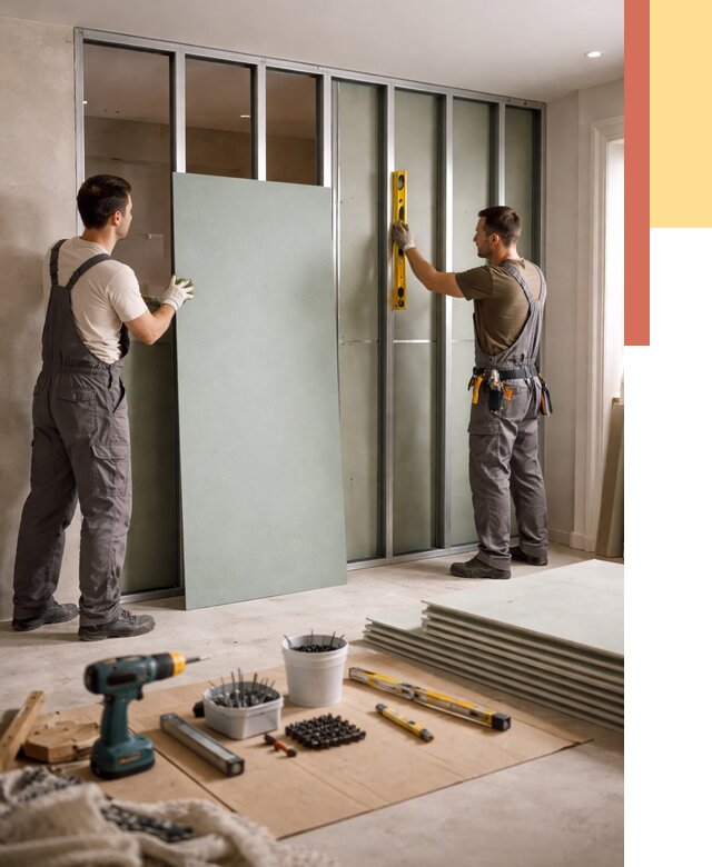 Перегородка из влагостойкого гипсокартона в Мытищах от 4874 руб. — монтаж под ключ | ОТДЕЛОЧНИК-Мтщ