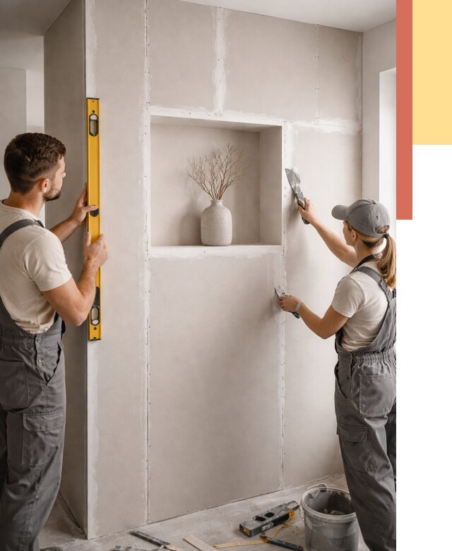 Перегородка из гипсокартона с нишей в Мытищах от 3300 руб. под ключ | ОТДЕЛОЧНИК-Мтщ