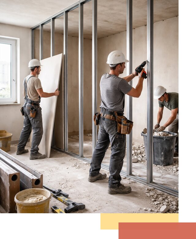 Перенос гипсокартонной перегородки в Мытищах профессионально и быстро